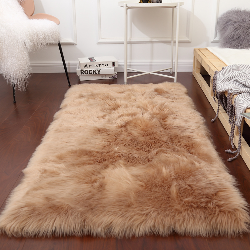 Alfombra de lana nórdica, alfombra de meseta, alfombra de camarero, alfombra de cama, alfombra de piso, alfombra de sala de estar gruesa