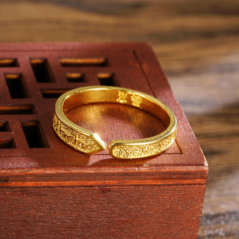 Antigua herencia de oro vietnamita anillo Ruyi token chicas retro universal abertura esmerilado joyas de anillo al por mayor