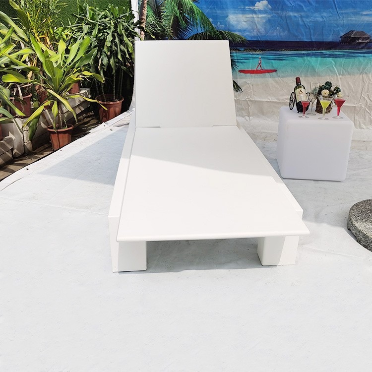Transfronterizos venta caliente al aire libre cama de reclinación hotel al aire libre ocio alojamiento residencial piscina sillón de playa de plástico silla de relajación
