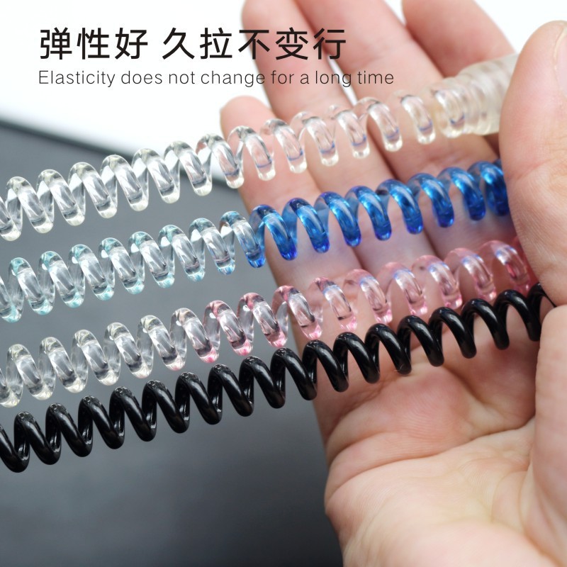 金属のキーホルダーのスプリングロープの黒色のプラスチックの弾力の縄のカラーの伸縮の縄の携帯電話の鍵の紛失を防ぐことができます。|undefined