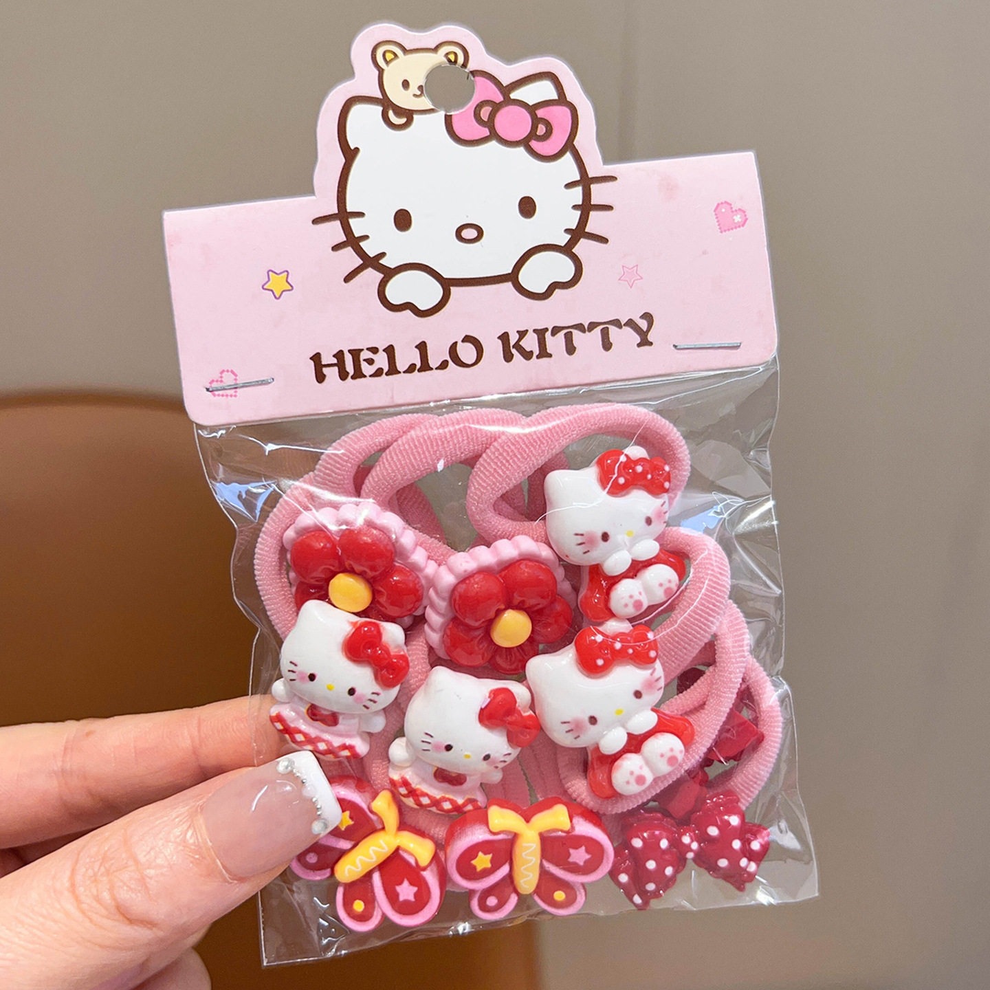 Anillo de pelo de pulgar de dibujos animados para niños, cabello para bebés, cabello para bebés, banda de pelo de alta elasticidad coreana