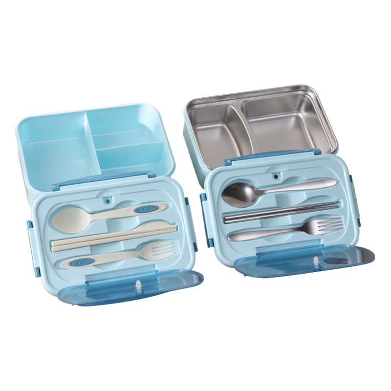 En stock compartimento aislado caja de almuerzo microondas horno al por mayor 304 caja de almuerzo de acero inoxidable para estudiantes caja de almuerzo para Niñas para trabajar