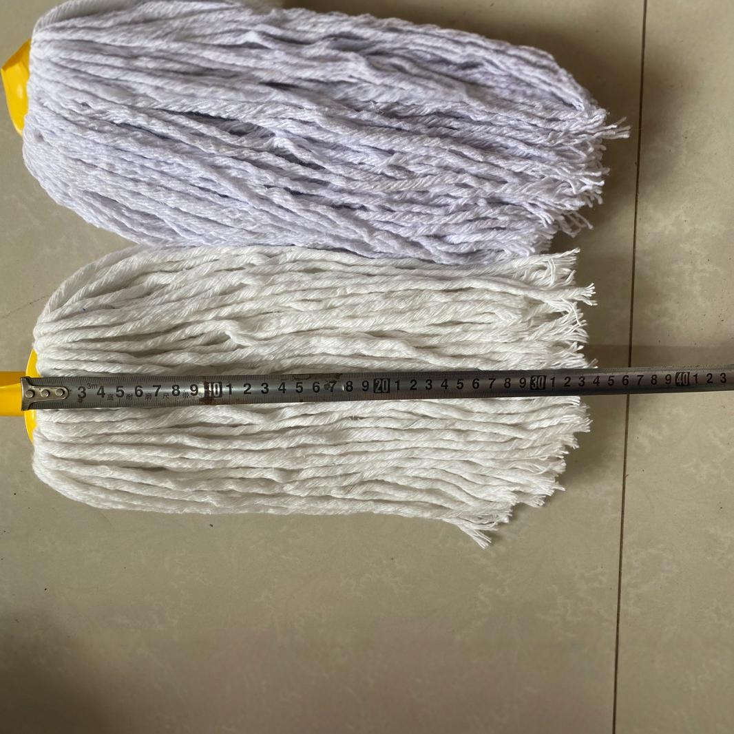 超白白线圆头拖把木杆白棉纱线拖把纯棉线拖布白线圆头墩布棉布