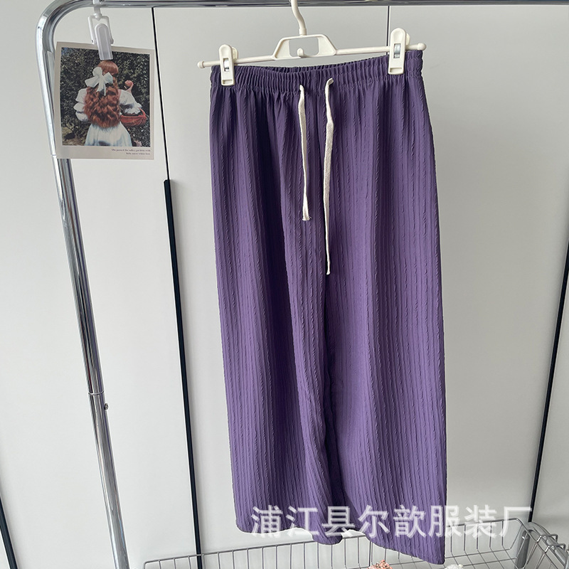 Pantalones blancos de piernas anchas para mujeres primavera y verano delgados de cintura alta caída sensación casual traposas rectas nubes de espuma image 10