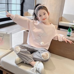 2025新款洋气春秋卫衣裤休闲两件套装时尚百搭公主中小童韩系可爱