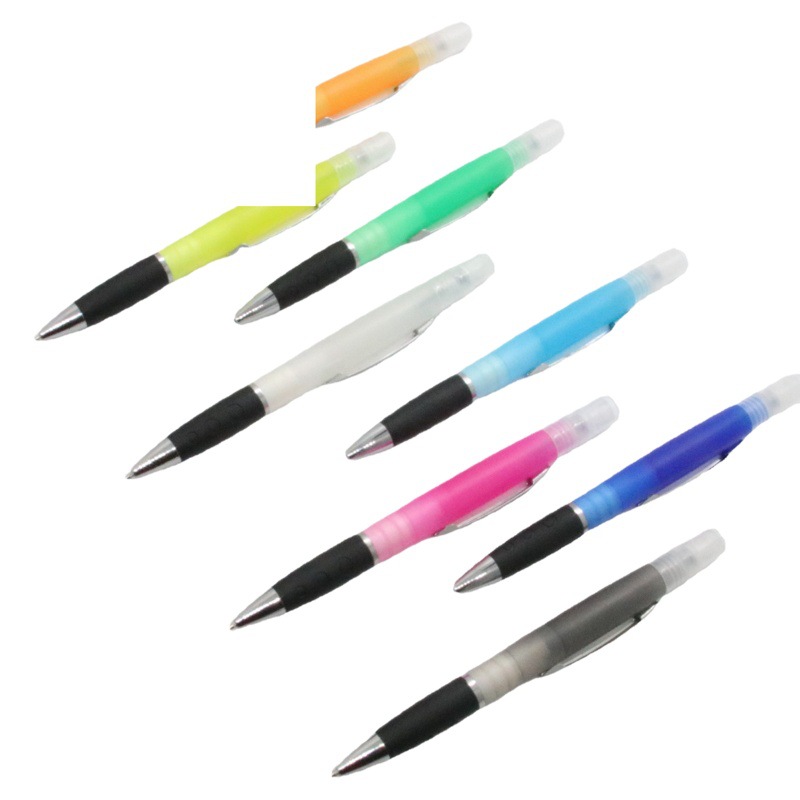 Papelería creativa desinfección spray pluma portátil mano desinfectante libre perfume alcohol embalaje bolígrafo