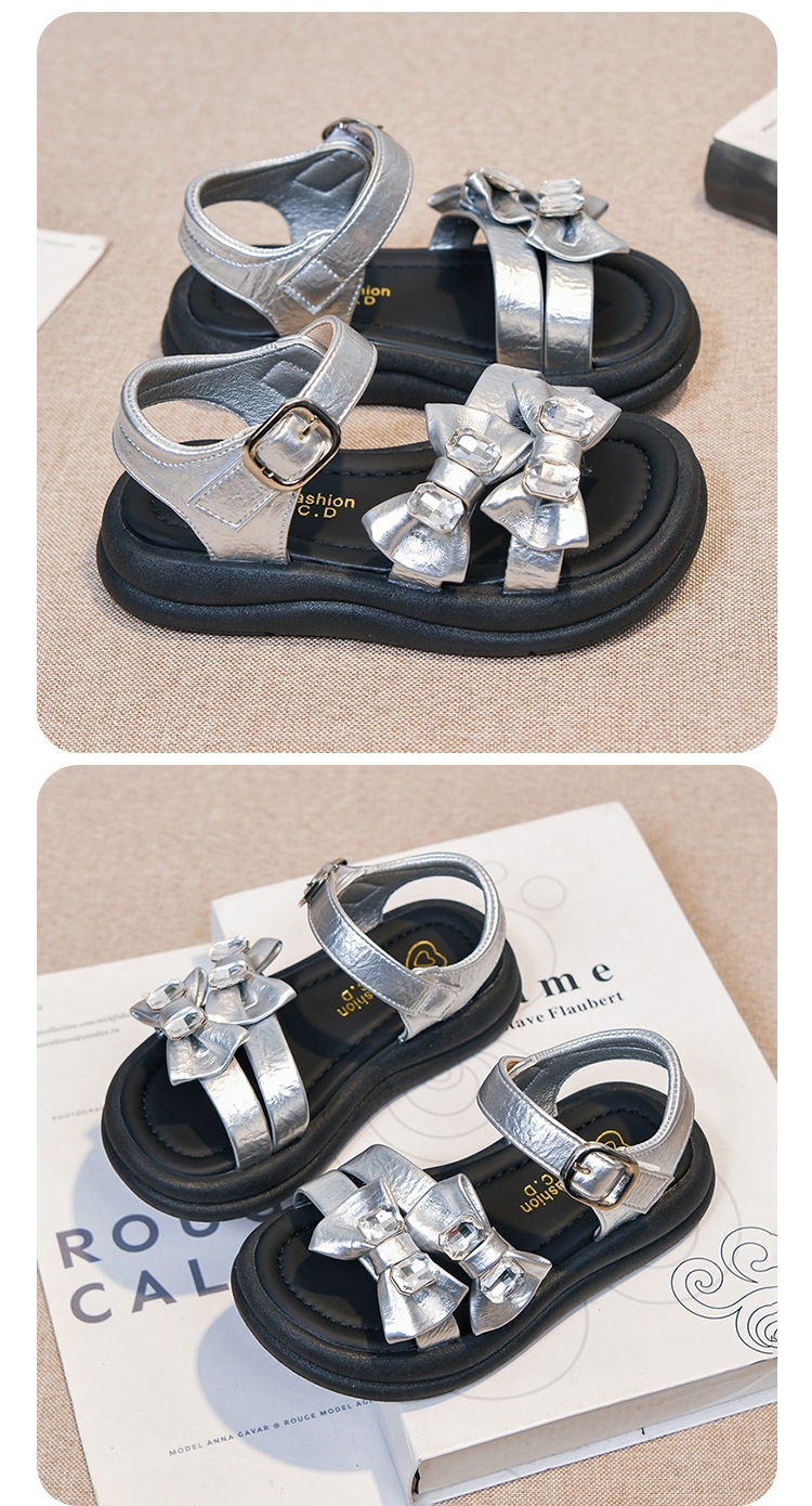 Sandali bambina con fiocco leggeri scarpe estive mare_voghion.com