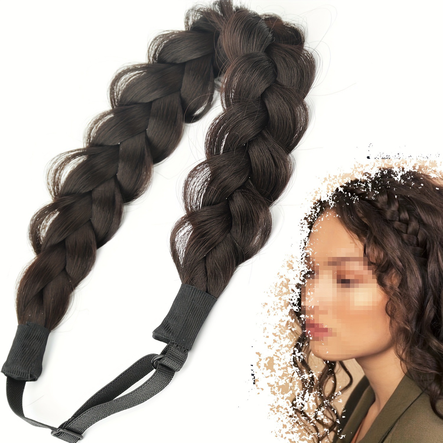 Trenza de hueso de pescado ajustable elástica europea y americana de alta temperatura transfronteriza cabeza de tejido manual