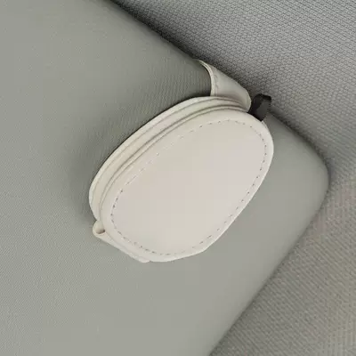 Cross-border car sun visor Multimediya və saxlama aksesuarları - multi-function-leather-glasses-clip-white