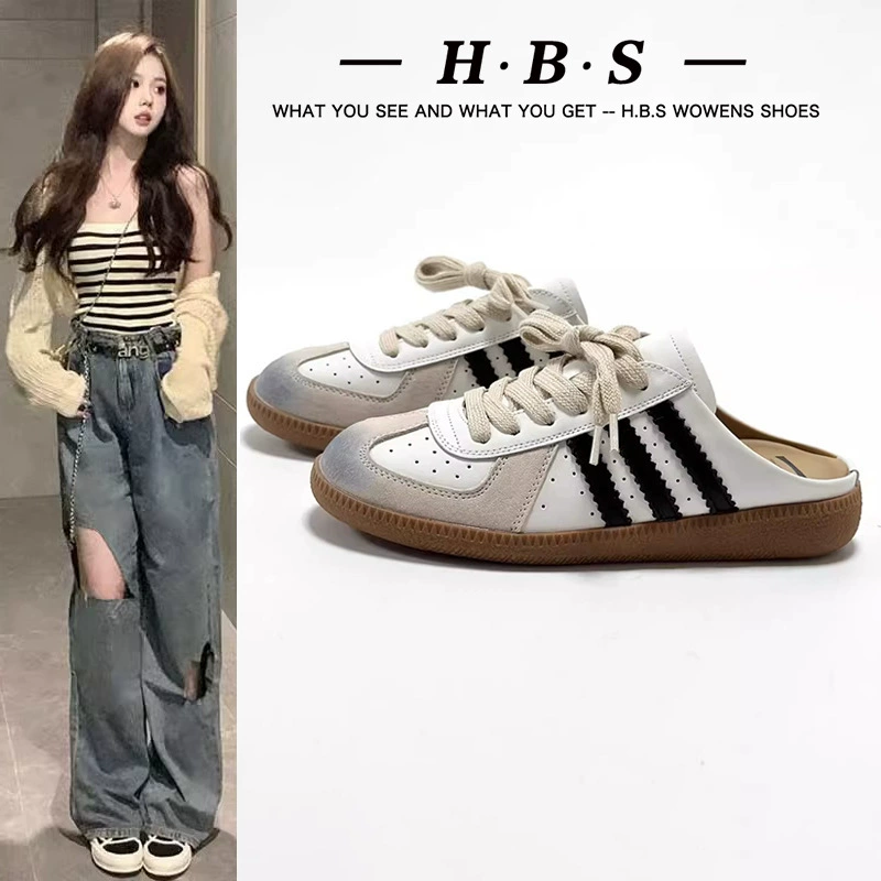 Баотоу наполовину тапочка для наружной одежды оптом летом новая ретро моральная обувь женская толстая подошва без каблуков ленивая обувь