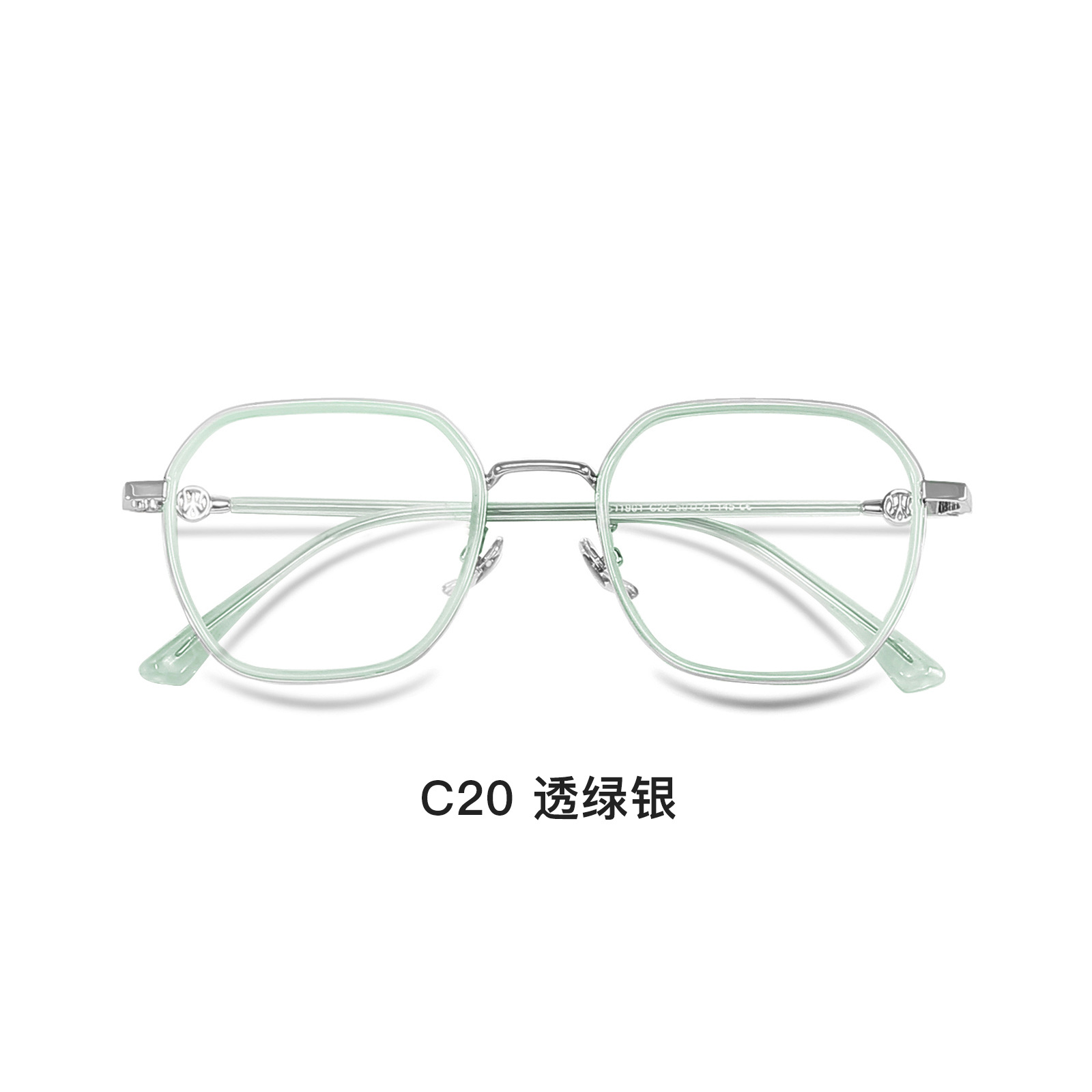 Gafas de miopía retro con montura de plástico dorado, estilo macaron degradado, para niña, poligonales, que iluminan, venta al por mayor en Danyang