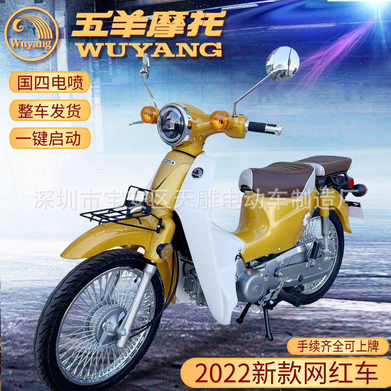 Wuyang marca COCO motocicleta animal 110C de dos ruedas motocicleta de vigas curvas de combustible clásica retro puede estar en la tarjeta