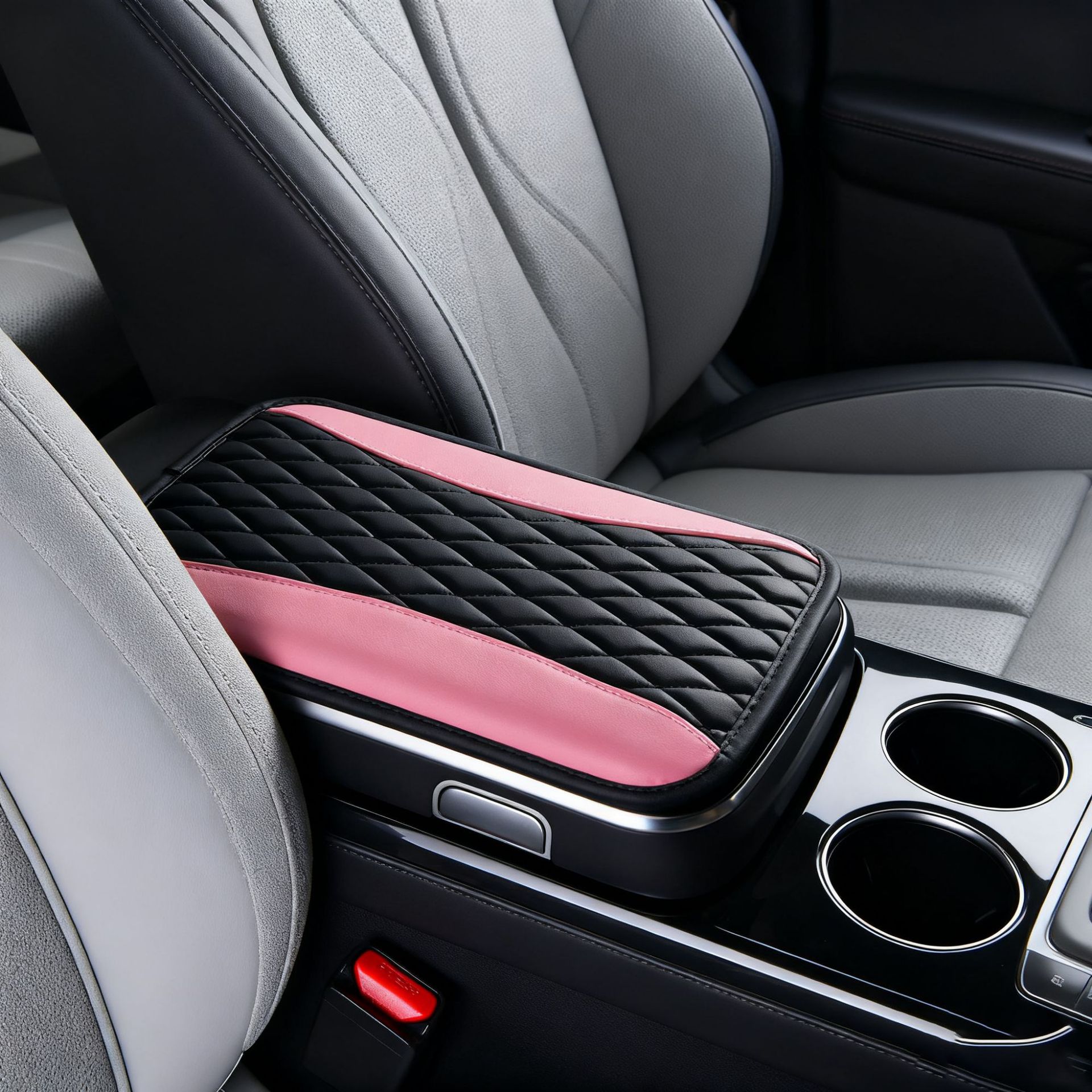 Four Seasons Universal Car Armrest Box Pad Pu Leather Embroidered Bubble Cross-Border Central Armrest Box Pad Wholesale