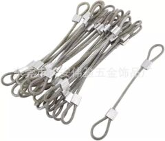 照明器具保険ロープステンレス端子線耳接続ワイヤーロープ1.5mm * 20cmゴム落下防止ロープ