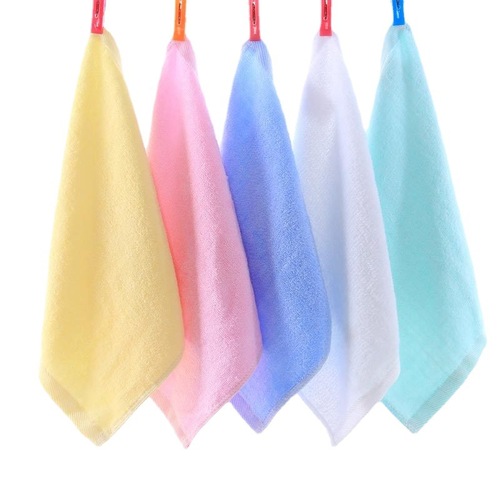 Gaoyang factory direct sales bamboo cellulose color square towel wholesale 30*30 infant promotional products absorbent small towel