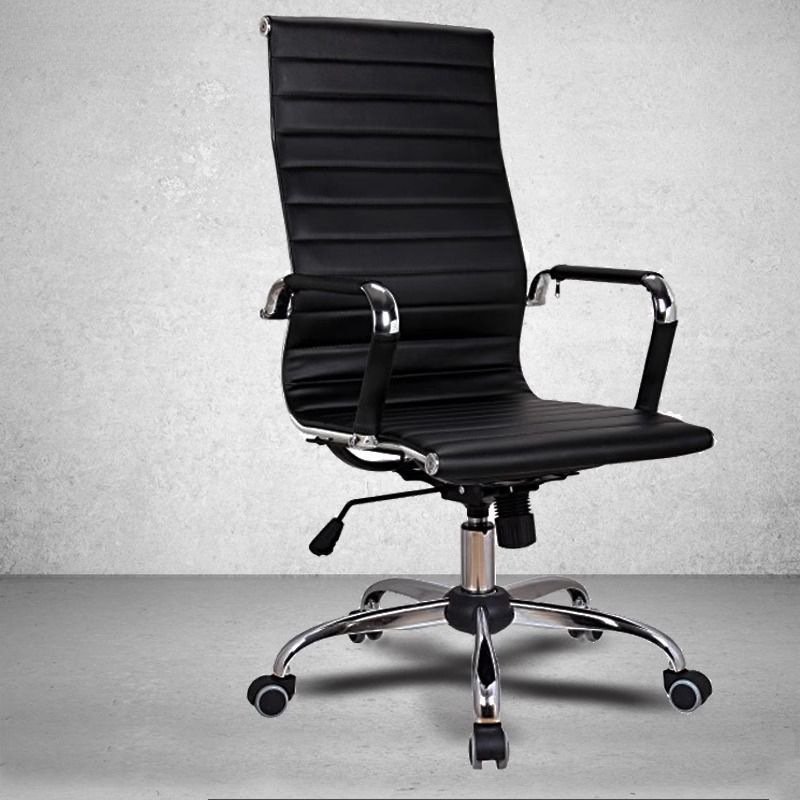 Modern minimalist conference office chair, leather-covered, with an arched backrest, suitable for home use, featuring a rotating and height-adjustable design, and ergonomic features Modern minimalist conference office chair, leather-covered, with an arched backrest, suitable for home use, featuring a rotating and height-adjustable design, and ergonomic features
