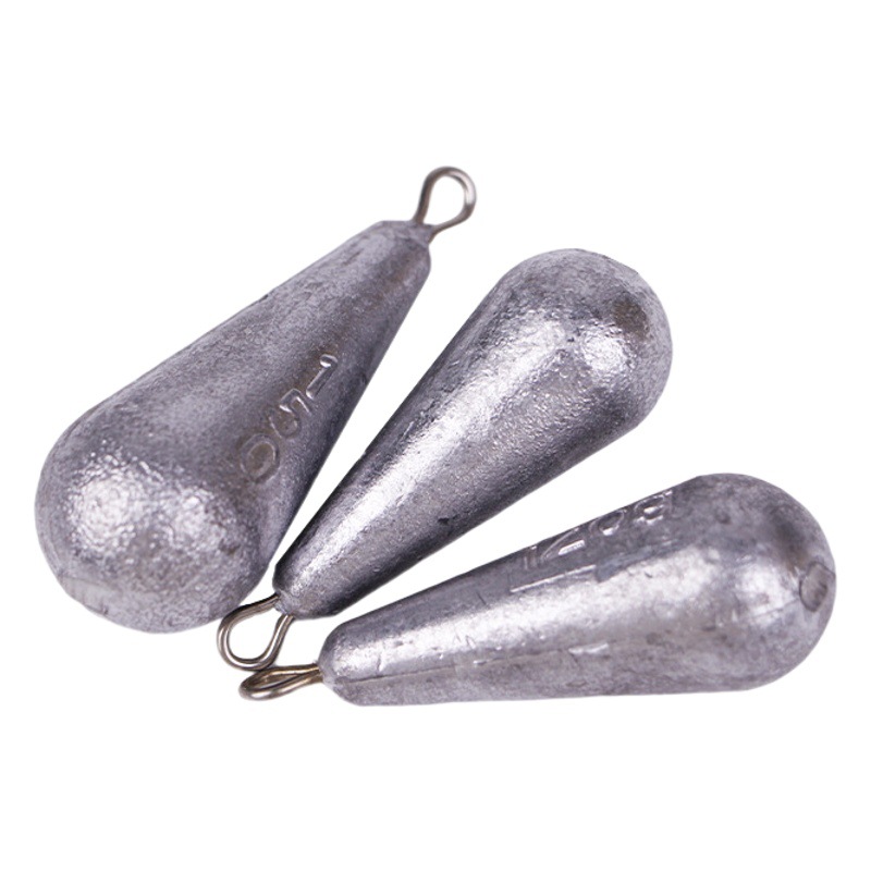 Wholesale Water Drop Lead Drop Fishing Gear Accessories with Ring Lead Drop Drop Shaped Hanging Ring with Ring Willow Leaf Lead Drop Water Drop Lead Drop