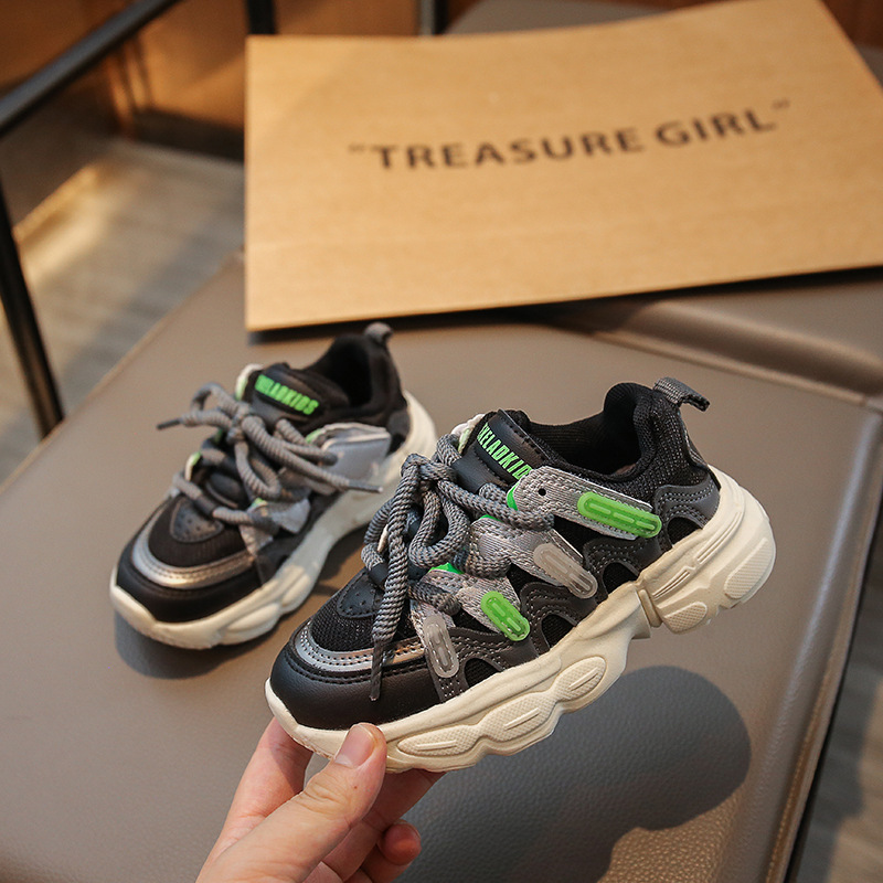 Zapatos deportivos para niños 2025 otoño nuevos zapatos transpirables para niños, zapatos para papá, zapatos para correr para niñas medianas y grandes, venta al por mayor, estilo popular