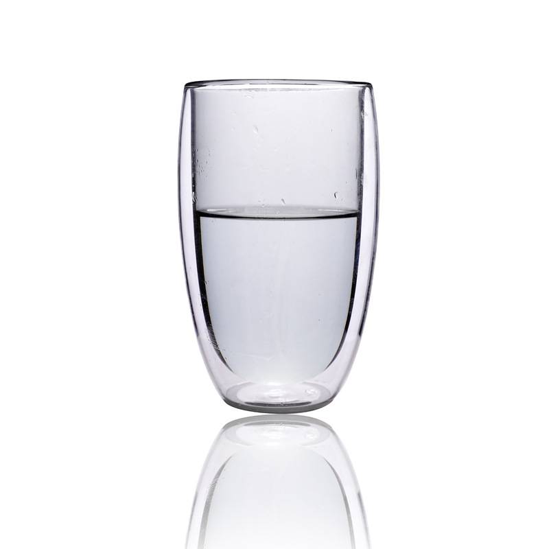 Copa de agua de vidrio color liner borosilicato vidrio taza de café casa creativa de doble capa taza personalizada