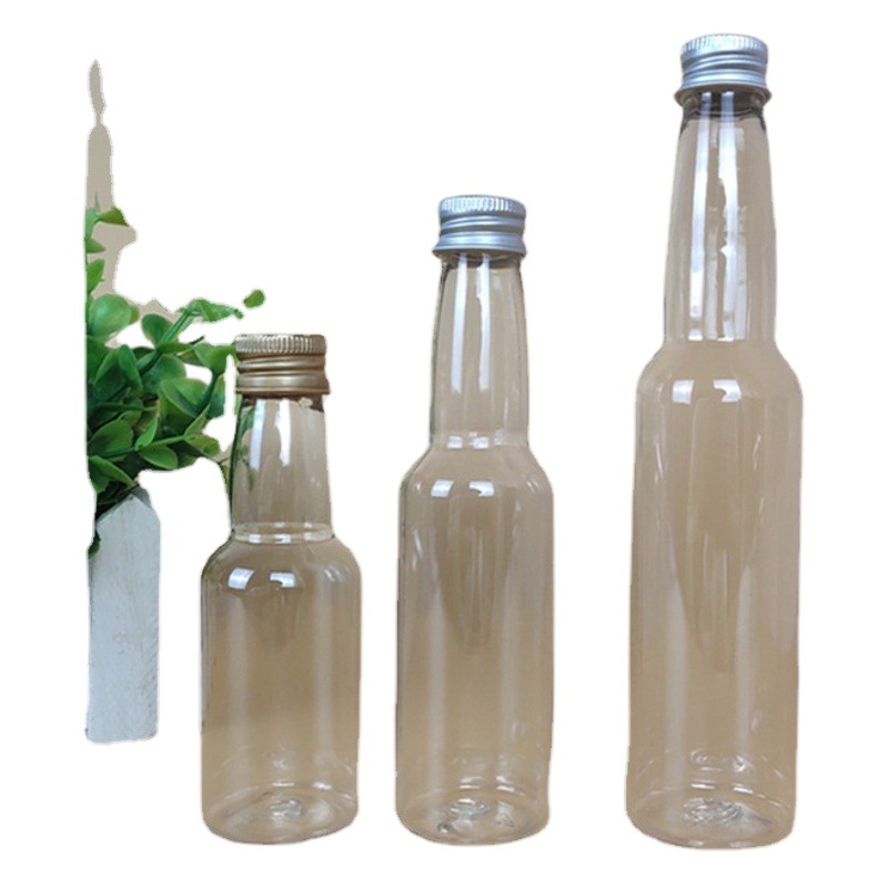 Botella de plástico transparente transfronteriza en stock 30 50ml 100150 ml botella de pet con tapa de aluminio botella de muestra de plástico de diámetro largo