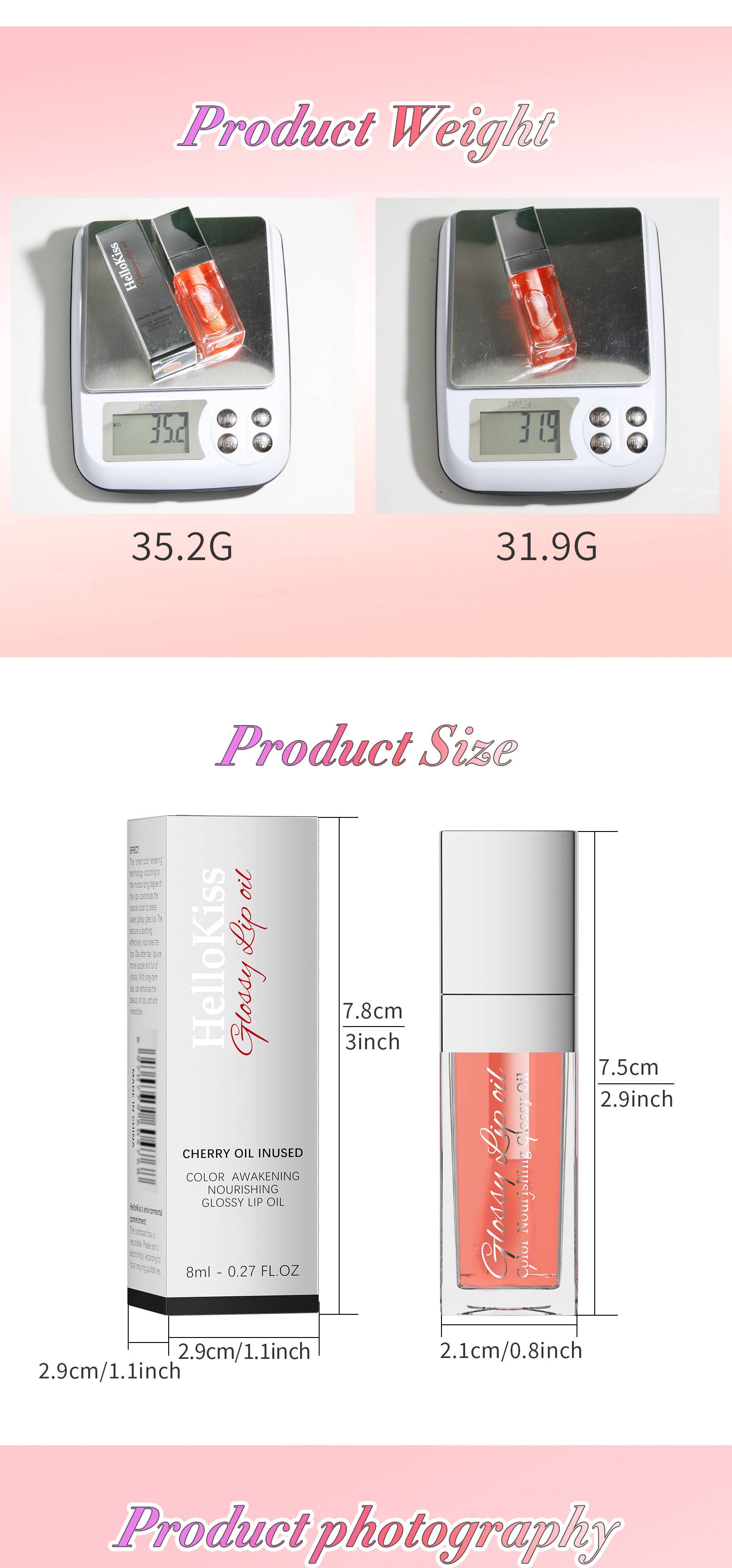 Hellokiss LIP OIL Moisturizing and Nourishing Mirror Water GLOW Lip Lotion Cross-border Makeup undefined