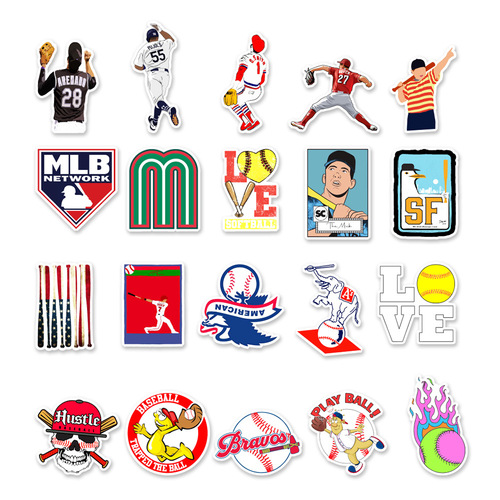 50 Baseball Graffiti Stickers Skateboard Helmet Water Cup Computer Decorative Stickers Waterproof Wholesale