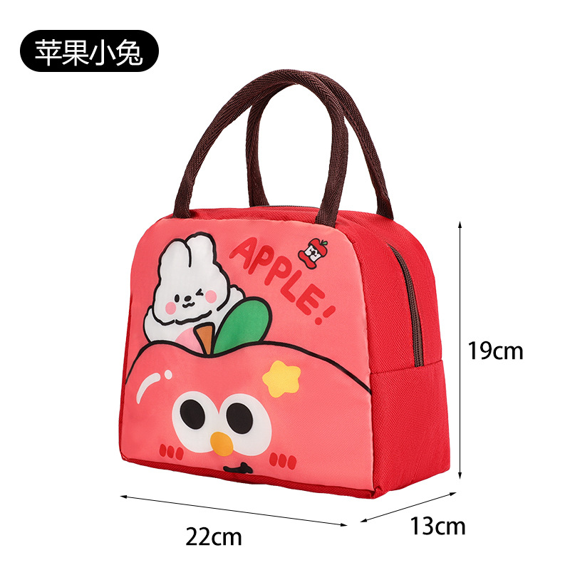 Bolsa para lonchera con aislamiento de papel de aluminio, bolsa de mano con dibujos animados, bolsa de almuerzo para el trabajo de estudiantes, bolsa de almuerzo con aislamiento para niños, bolsa bento.