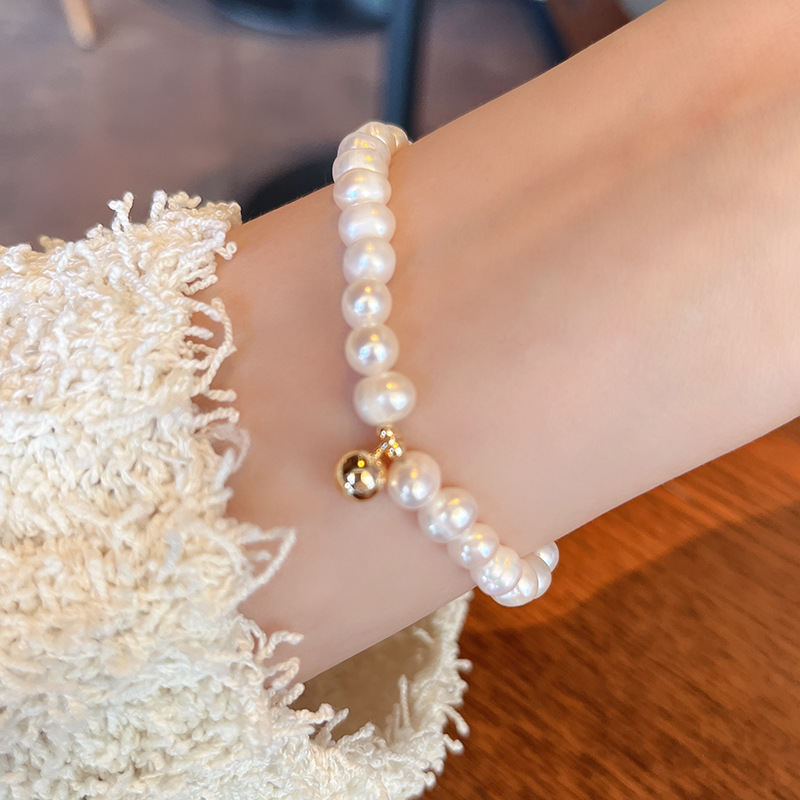 Fashion Round Pearl Beaded Bracelets 1 Piece display picture 5