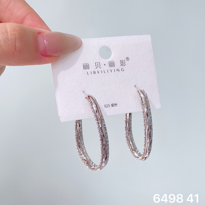丽贝丽影丽银欧美时尚高级感素圈耳环2025新款爆款个性小众女耳圈|undefined