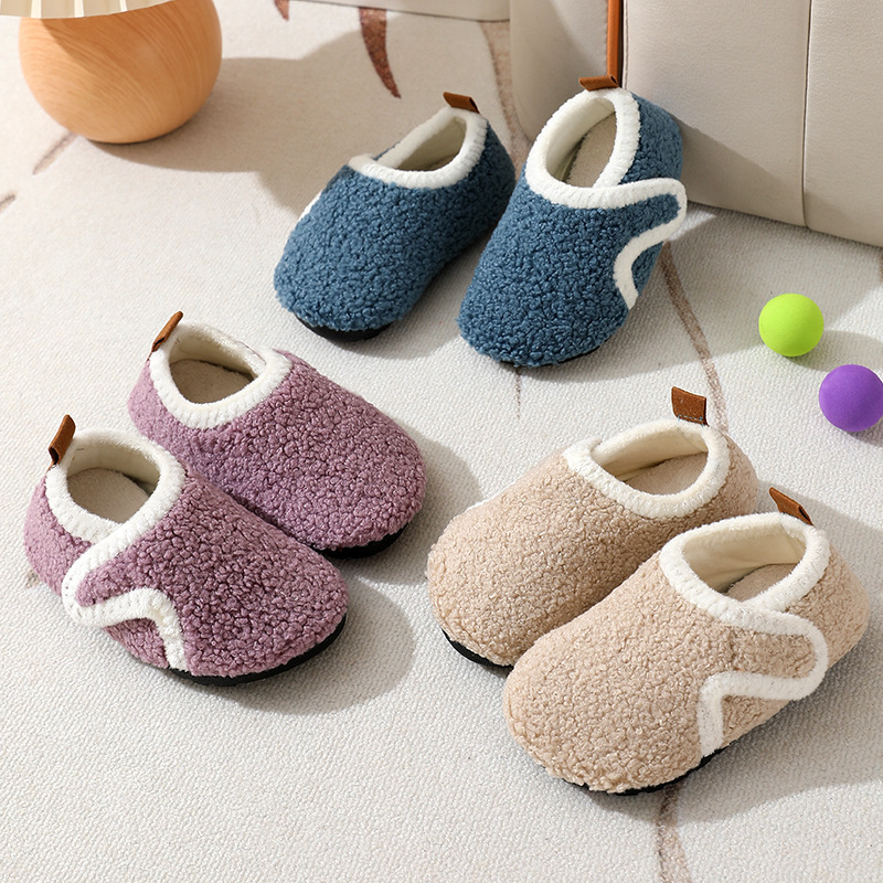 Children's Floor Socks, Non-Slip Floor Shoes, Adult Autumn and Winter Indoor Warm Socks, Fleece-Lined and Thickeneded Baby Home Cotton Shoes