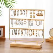 实木铁艺耳环架家用耳饰收纳首饰架挂耳钉手串陈列整理饰品展示架