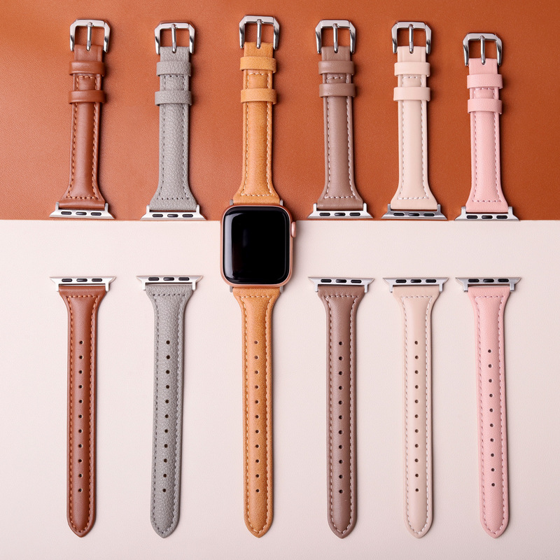 Selected Leather Straps Suitable for Apple Watch S10, Slim Waist Design for Women, Compatible with Apple Watch S9/Ultra
