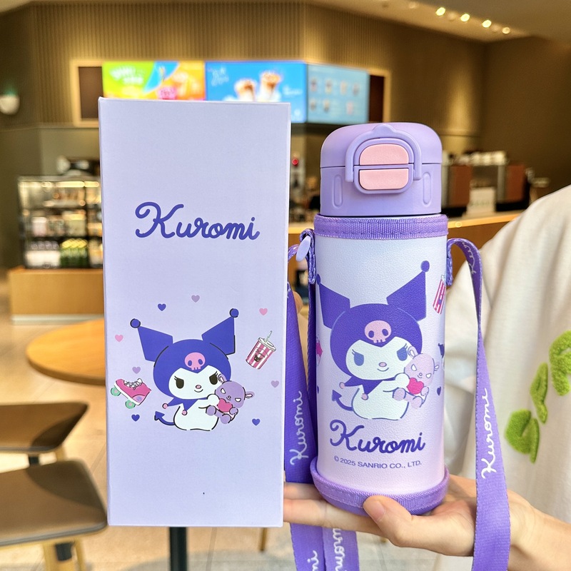 库洛米水杯儿童保温杯女孩双饮杯2025学生上学专用水壶316食品级|undefined