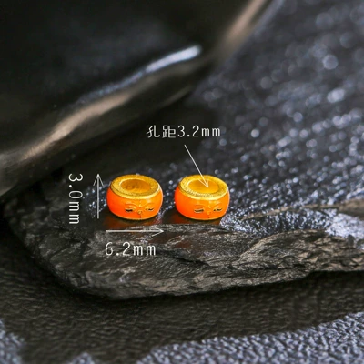 S925 Silver Gold-Plated Inlaid with Burnt Blue Five-Color Fortune God Spacer Accessories DIY Jewelry Small Accessories Spacer Beads 925 Silver (Zərgərlik ara hissələri) - burned-blue-five-color-god-of-wealth-partition-orange-god-of-wealth