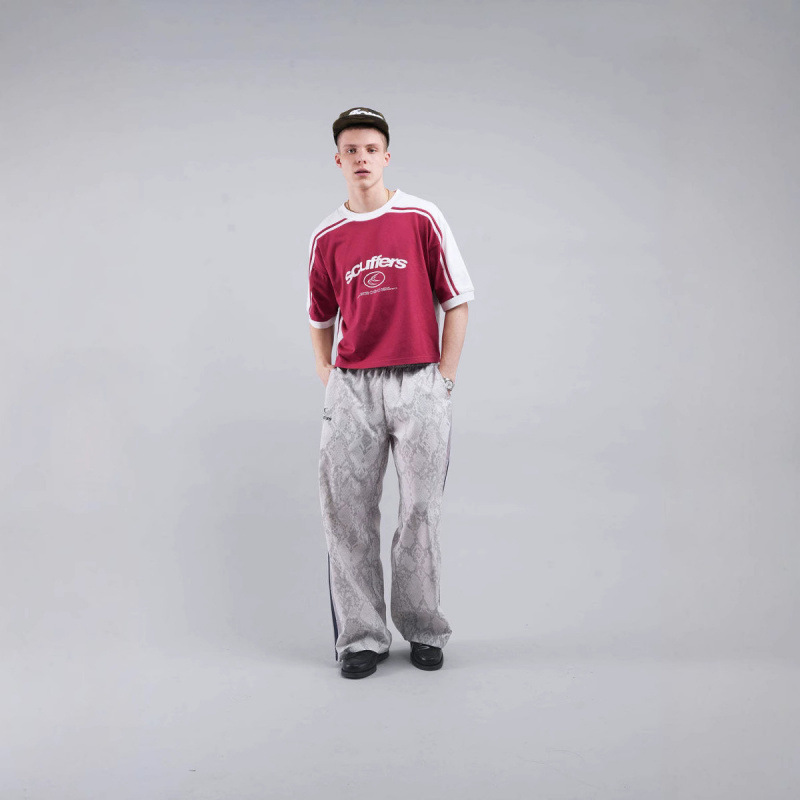 Camiseta de Manga Corta Entallada de Algodón y Elastano con Estampado Abstracto | Tacto Suave