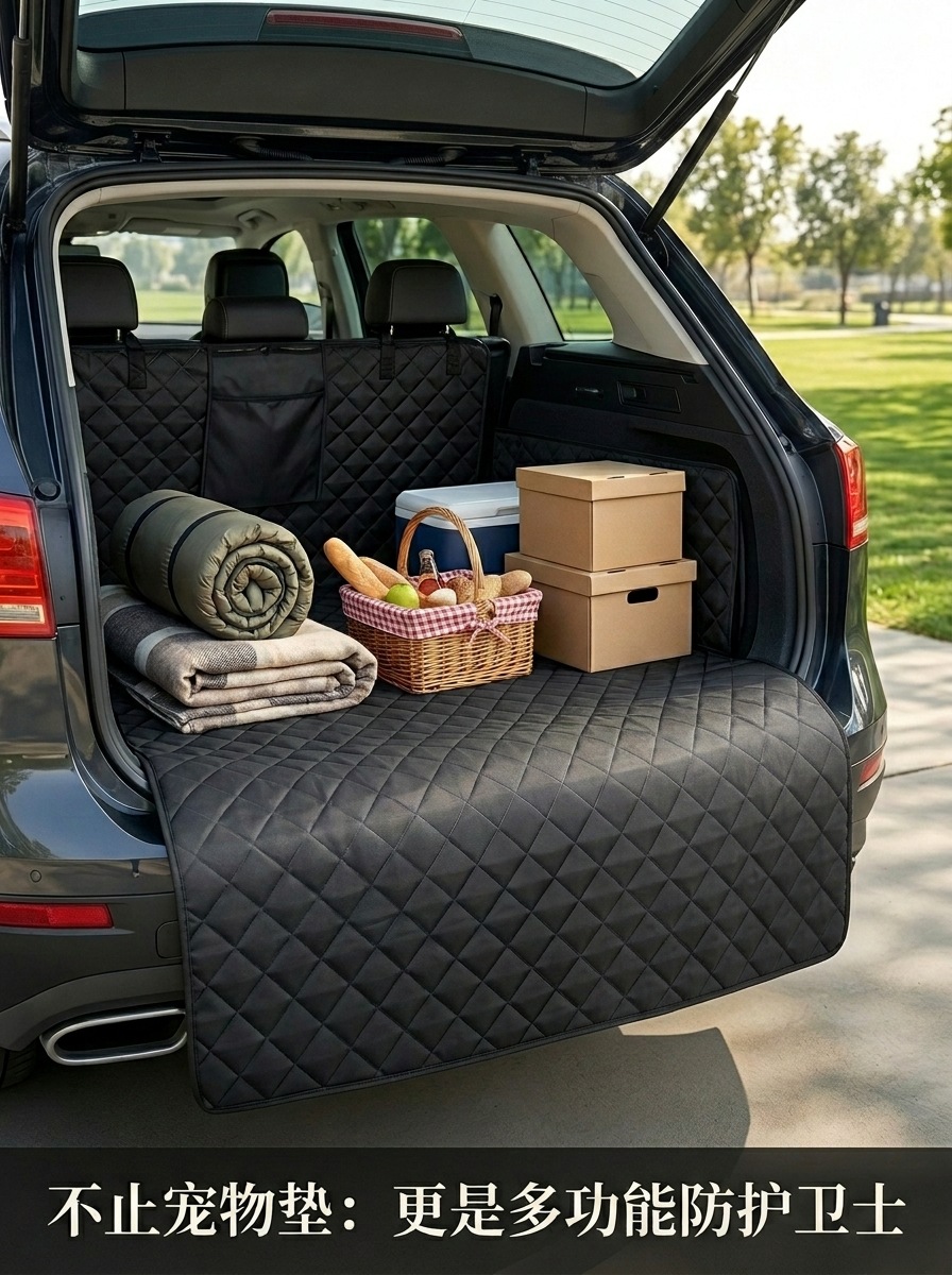 Car pet mat made of Oxford cloth, waterproof, dirt-resistant, non-slip, anti-stain, portable and easy to store, universal for car trunks