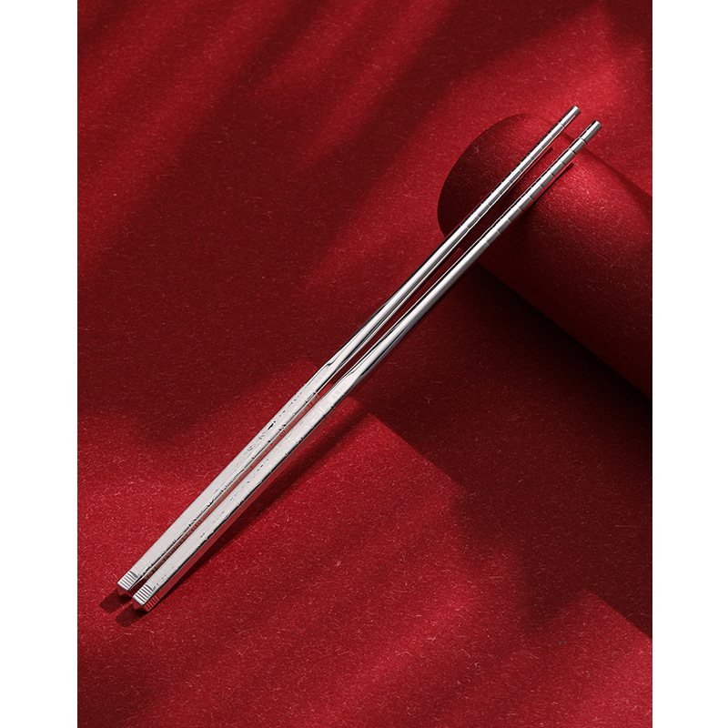 Plata palillos 999 pura plata hogar vajilla de alta gama comestible cocido plata hueco palillos chinos regalo de boda