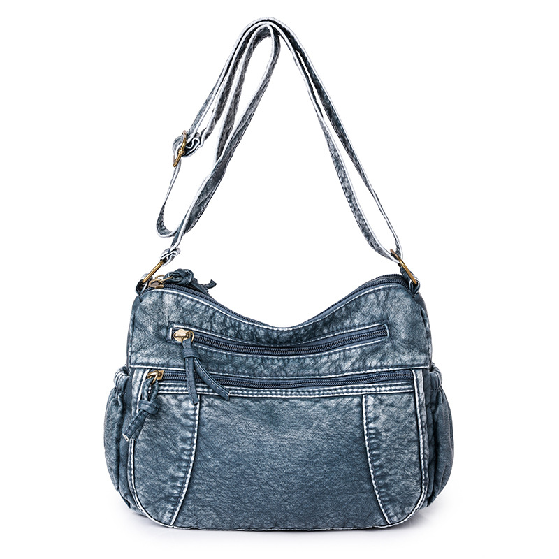 Washed Leather Women's 2023 New Model Shoulder Fashionable Large-capacity Crossbody Bag, PU Mom's Small Square Bag_voghion.com