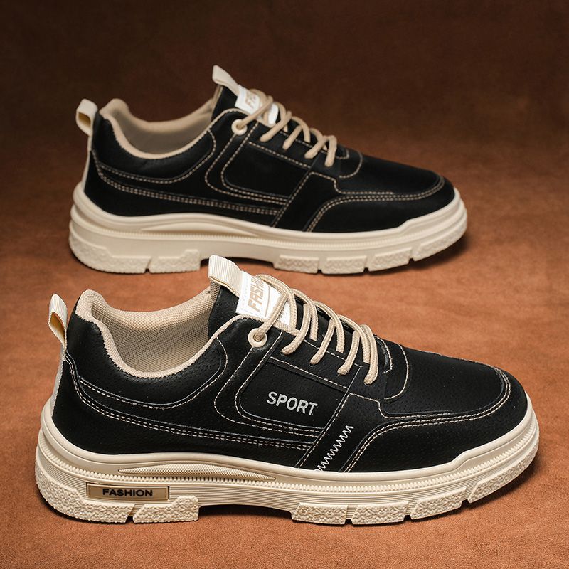 Zapatos de hombre primavera transpirable 2026 nueva moda de zapatos de skate casuales de mano baja para hombres botas de cuero Martin