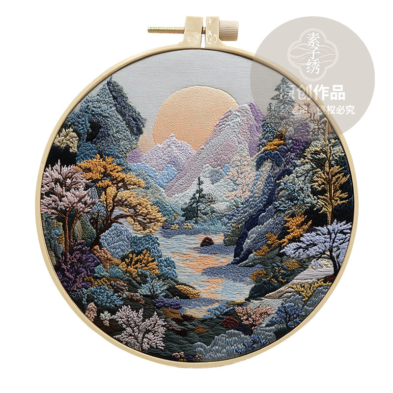 オリジナル先行販売クロスボーダー新製品刺繍 diy 風景手作り生地材料パッケージキットクリエイティブ手作り裁縫英語|undefined
