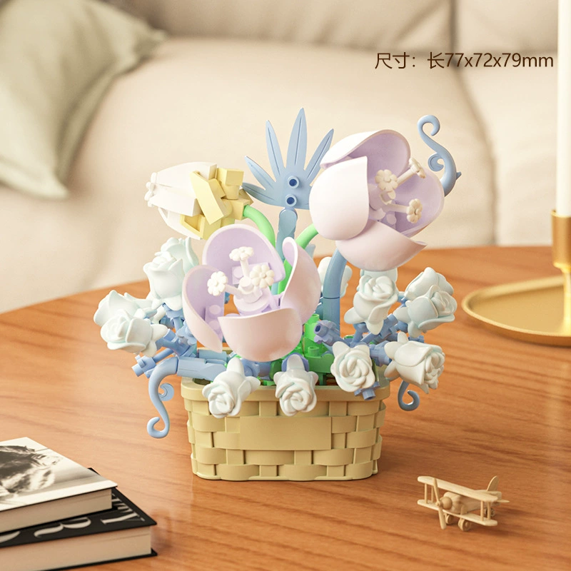 Mini Flower Building Set — Realistic Minifigure-Scale Constructor, 70 g, 128–206 pcs
