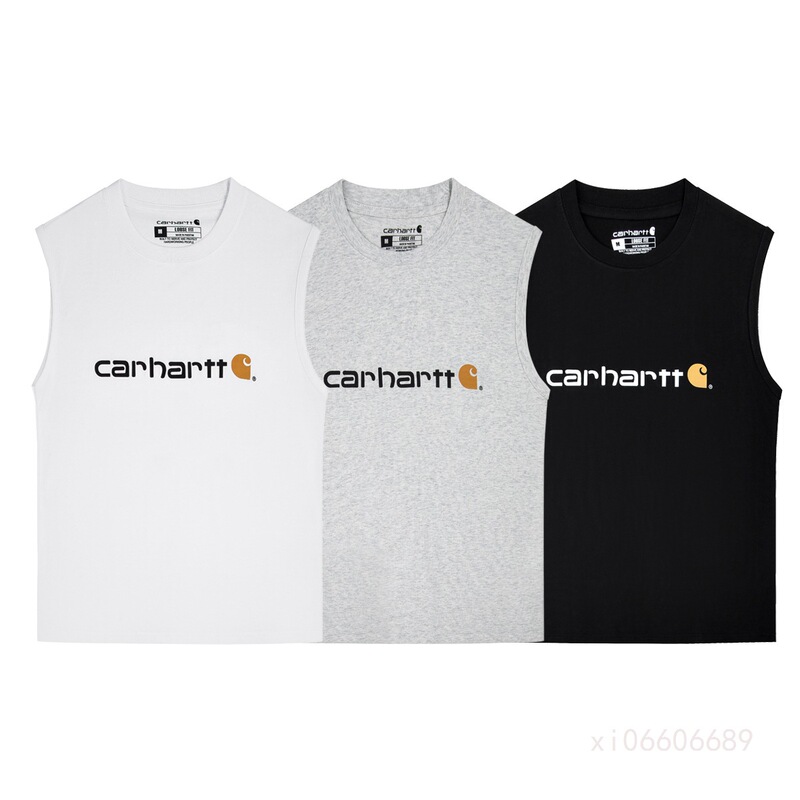 Cross-Border Export New Carhartt Vest Sleeveless Short-Sleeved T-Shirt New Snow Mountain Range Embroider Pure Cotton Half-Sleeve Trendy