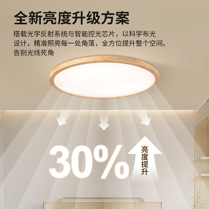 lámpara de techo del dormitorio ultra delgada madera de madera sólida lámpara japonesa de espectro completo lámpara de la habitación de los niños L335