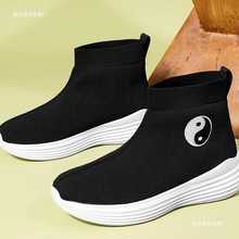 秋冬道士道鞋中高帮加绒加棉道长十方鞋云勾鞋太练功防滑男女绢