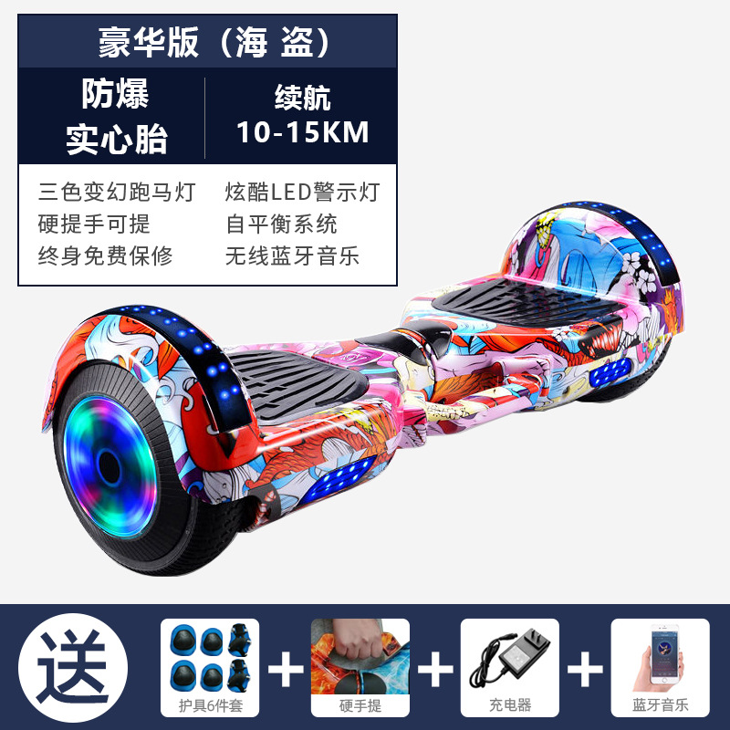 Coche de equilibrio para niños de 7 pulgadas Coche de oscilación de dos ruedas para adultos para niños Bluetooth caballo corriendo Luz Coche de equilibrio eléctrico para niños