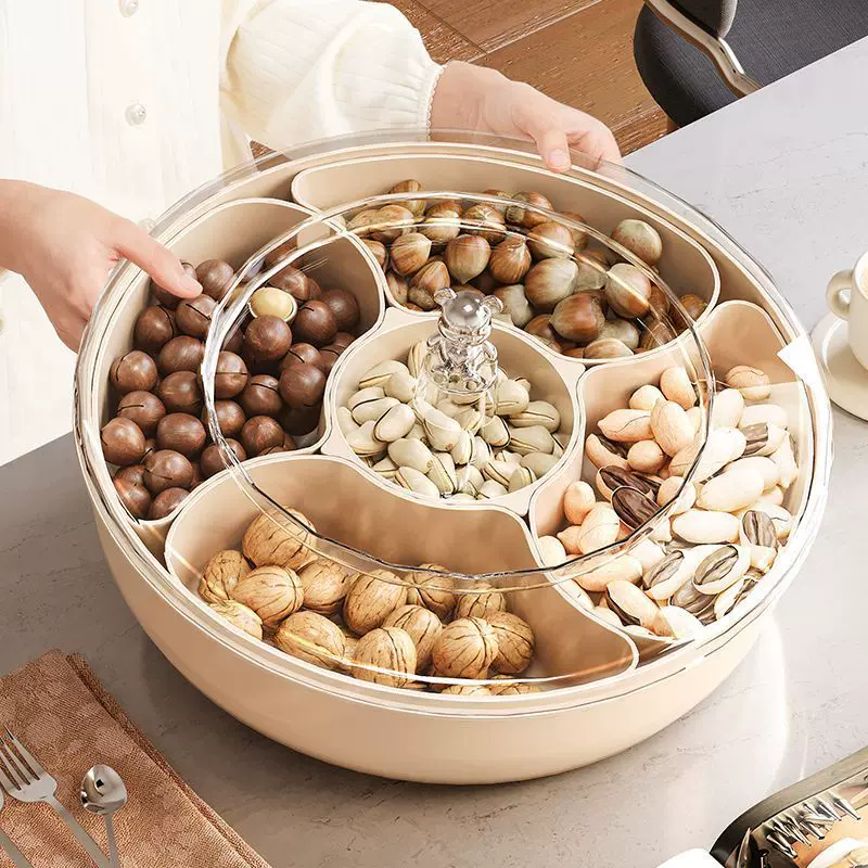 果盘客厅茶几家用糖果盒零食盘2024新款水果干果瓜子坚果轻奢高档