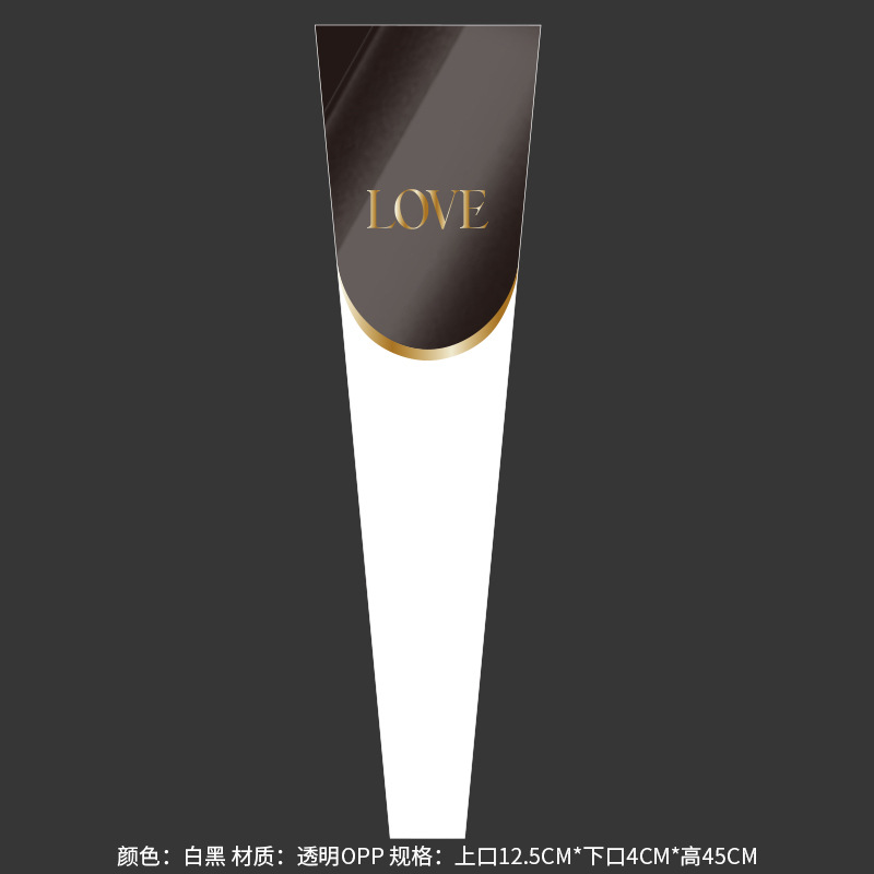 마룬 LOVE 핫 스탬핑 싱글백 - 화이트 및 블랙 30매/팩