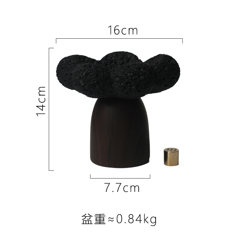 AK324 black incense holder with socket