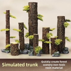 Simulation tree trunks straight log water grass tank land and water tank rainforest landscape tree bark azalea root champagne bonsai forest scenery