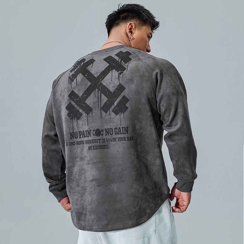American Style Sweatshirt Men's Fashion Brand Loose Autumn and Winter Sports Leisure Long Sleeve Training Clothes Fitness Clothes Plus Fat Plus Size Clothes American Style Sweatshirt Men's Fashion Brand Loose Autumn and Winter Sports Leisure Long Sleeve Training Clothes Fitness Clothes Plus Fat Plus Size Clothes
